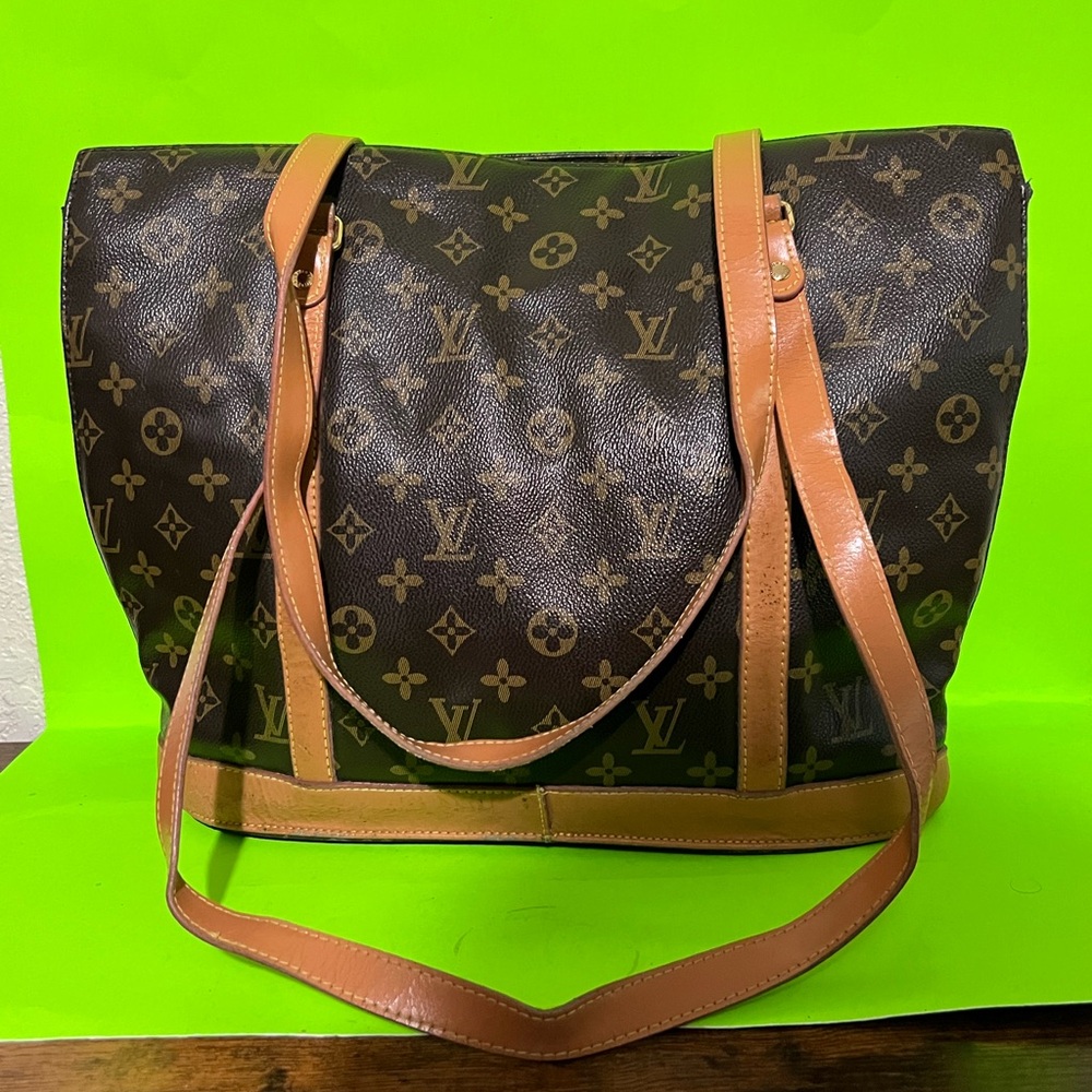 Brown Monogram Canvas Shoulder Tote